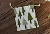 Green Tree Linen Gift DrawString Bag 8x10cm 9x12cm 10x15cm 13x17cm Party Candy Sack Makeup smycken Jute Packaging Pouch257k