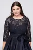 Zwart Plus Size Hoog Laag Formele Jurken Met Halve Mouwen Sheer Jewel Hals Kanten Avondjurken ALine Goedkope Korte Galajurk2244998