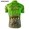 NUEVO 2017 ciclismo jersey Dibujos animados verde bicicleta ropa montar MTB carretera ropa ciclismo fresco clásico NOWGONOW hombre fresco