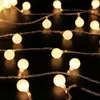 16 Feet 50 LED Outdoor Globe String Lights 8 Modes Battery Operated Frosted White Ball Fairy Light dimmable Ip65 Waterproof