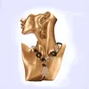 Hoge kwaliteit oorbel ketting display stand rack zwart wit goud zilver hars sieraden organizer houder bust case groothandel 1pc / lot