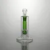 Pipes d'eau de bang en verre Bongs Pipe de percolateur en verre vert pour fumer des bongs