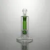 Pipes d'eau de bang en verre Bongs Pipe de percolateur en verre vert pour fumer des bongs