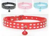 50 sztuk / partia Szybka Wysyłka 2 rzędowe Bling Crystal Rhinestone PU Skórzane Pet Collar Cat Dog Collar Neckla z dzwonami