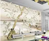 Luxus-europäische moderne handgemalte Blumen- und Vogelmeerhintergrundtapete für Wände 3 d für Wohnzimmer