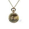 Gros-Vintage Hommes Femmes Chinois Zodiac Serpent Chien Tigre Quartz Montre De Poche Collier