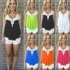 Summer Women Vest Casual Spaghetti Strap Blouse Sexy Sleeveless Tank Tops Tees T-Shirt Femme Floral Lace Cami Camisole Women Clothing F632