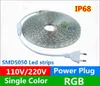 CE RoHS LED-belysning AC 110V 220-240V Högspänning 100m LED-remsor 5050 Vattentät 50m LED-ljusremsor + US / EU-kontakt