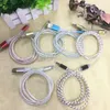 Modern Fashion LED-kabel Smidig PC Light Spots Laddningslinje 3FT / 1M med metalliska USB-portar för Samsung Galaxy S4 S6 S7 Smartphone