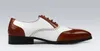 2017 Erkek El Yapımı Siyah Beyaz Iş Elbise Ayakkabı Hakiki Deri Rahat Britishi Vintage erkek Oxfords Ayakkabı Yüksek Kalite
