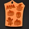 Halloween Pumpkin Mold Plunger Chocolate Cake Cookie Fondant Mold Mould Cutter(Color:Orange)