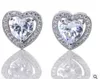 De alta qualidade em forma de coração de cristal de água diamond14K brincos de ouro jóias de noiva