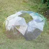 شفاف واضح EVC مظلة مقبض طويل مظلة المطر الشمس نرى من خلال مظلة ملونة للصور الزفاف غير نافذ للمطر للصغار الكبار بسرعة