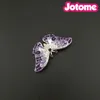 50 pièces/lot 50mm ton argent joli mariage violet papillon broches Vintage strass cristal Animal insecte broche broche pour les femmes