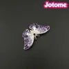 50 pcs/lot 50mm Silver Tone Pretty Wedding Purple Butterfly Brooches Vintage Rhinestone Crystal Animal Insect Brooch Pin For Women