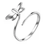 925 Silverpläterade Ringar Lyxigt Mode Koreansk Smycken Pläterad Vit Guld Förlovningsring För Kvinnor Överlägg Öppna Dragonfly Ringar Storlek