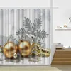 165 * 180 cm Weihnachtsduschvorhang Weihnachtsmann Schneemann Wasserdichter Badezimmerduschvorhang Dekoration mit Haken Kostenloser DHL WX9-107
