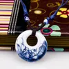 Bra a ++ keramiska smycken halsband hängsmål mode tröja kedja ihålig cirkel wfn481 (med kedja) mix ordning 20 stycken mycket
