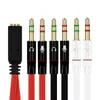 TPE AUX 3.5mm Mikrofon Komputerowy Adapter Headphone 1 Mężczyzna do 2 Samica mikrofon Wtyczka + Wtyczka słuchawek Y Splitter Extend Aux Audio Cable 100 p