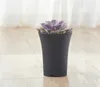 Mini pot de fleur en plastique noir et blanc, pour la maison, le bureau, l'intérieur, décoration de jardin, conteneur de racines, 6436197