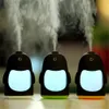 Humidificateur de pingouins mignons avec lumière LED colorée, purificateur d'air ultrasonique d'aromathérapie, veilleuse pour bureau, maison, voiture, huile, diffuseur d'arôme de spa