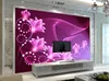3D stereoskopische Tapete Mode Dekor Dekoration für Schlafzimmer Purple romantischen sieben Blume Wohnzimmer Hintergrund Wand
