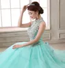 Nouveau Vintage Pas Cher Rouge Quinceanera Robes Col Haut Perles Corset Et Tulle Debutante Robes Pour Sweet 16 Filles Mascarade Robes De Bal