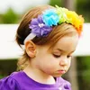 Newborn Baby Headbands Tulle Flower Elastic Rainbow Headband Girls Infant Hairbands Kids Children Hair Accessories Cute Head Bands KHA113