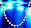 Marca 18 K ouro platings circular talão Colar Pulseira homem mulher 6 MM Budismo talão pulseira De Ouro colar de Jóias de casamento conjunto