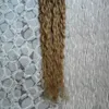 Brazilian virgin hair honey blonde curly micro bead hair extensions 100g micro ring human hair extensions 1g/s 100s micro loop 1g curly