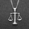 Iced Out Zircon Balance Libra Scale Pendant Bling Charm White Gold Copper Material Hip hop Pendant Necklace Chain6504560