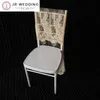 10pcs Gold/White Embroidered Lace Chair Cover Sequin Shiny For Top Chiavari Wedding Decoration