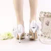 White Satin Wedding Shoes Pointed Toe Flower Bridal Dress Shoes Women Summer Sandals Bridesmaid Shoes Party Prom Pumps