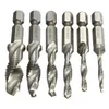 6pcs / set El dokunun Hex Shank HSS Vida Spiral Noktası Metrik Plug Uçları M3 M4 M5 M6 M8 M10 El Aletleri Matkap Konu Matkap