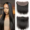 13x4 Frontal Closure Silk Straight Brazilian Virgin Human Hair Swiss Lace Top Closures Full Frontals Pieces Pre Plucked Natural Hairline