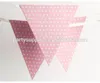 Vente en gros - Livraison gratuite 6pcs bannière rose Chevron / Dot / drapeau rayé bannière fête d'anniversaire décor drapeau guirlande pour anniversaire bébé douche décor