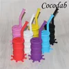 Popular Hookahs Silicon Water Rigs Silicone Drum Bong Oil Dab Rig Pipes With Clear 4mm 14mm Male Quartz Nails