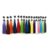 Brand New 16 Colors Long Tassel Dangle Earring with Black Rhinestone Elegant Women Fashion Jewelry Free Shipping