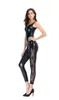 Sexy Catsuit für Damen, ärmellos, Bondage, exotisches Kostüm, Reißverschluss vorne bis zum Schritt, Overall mit Spitzenbeinen, Playsuit