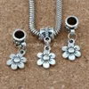 100Pcs Alloy Ancient Silver Flower Charms Pendants For Jewelry Making Bracelet Necklace DIY Accessories 9.5*25mm A-119a