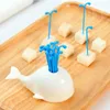 Cute White Whale Moby Dick Beluga Spray Vegetable Fruit Fork Lovely Animal Dinnerware Sets 16pcs/Set Gift Box Packing