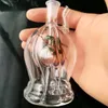 2019 Round edge ribbed pot   , New Unique Glass Bongs Glass Pipes Water Pipes Hookah Oil Rigs Smoking with Droppe