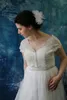 2019 Korte Trouwjurken Jas Wit Lace Up Bridal Bolero Fascinator Custom Made Full Lace Bruid Accessoires