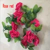 Hurtownie Symulacja Rose Flower Cane Wiszące Fake Flower Winorośl Ogrzewanie Rury Kryty Salon Dekoruj Condole Top Plastic Flower Vine Vine