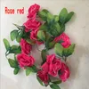 Wholesale simulation rose flower cane hanging fake flower vine heating pipe indoor sitting room decorate condole top plastic flower vine