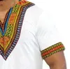 Mężczyzna Dashiki Vintage T-shirty 2017 Bawełna Bohemia Retro Topy Mężczyźni Afrykański Druk T-shirt Etniczne Tradycyjne Koszulki Plus Size