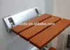 Sedile per doccia pieghevole moderno in legno di teak, sedile per doccia a parete