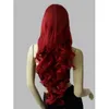 80cm Long Cosplay Rouge Foncé Perruques Dames Bouclés Perruques Perruque Peluca Peruca Parrucca Capelli Cheveux Synthétiques Wig255q