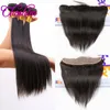 Choshim Kulak Dantel Ön 3or4 Demetleri ile Brezilyalı Remy Saç 13 * 4 Üst Dantel Frontal Hairline Dantel Frontal Bebek Saç ile 10A