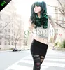 highlight green mix black color Pastel wig Ombre style Colorful thick long Beautiful magic color wavy hair cosplay wig4932539